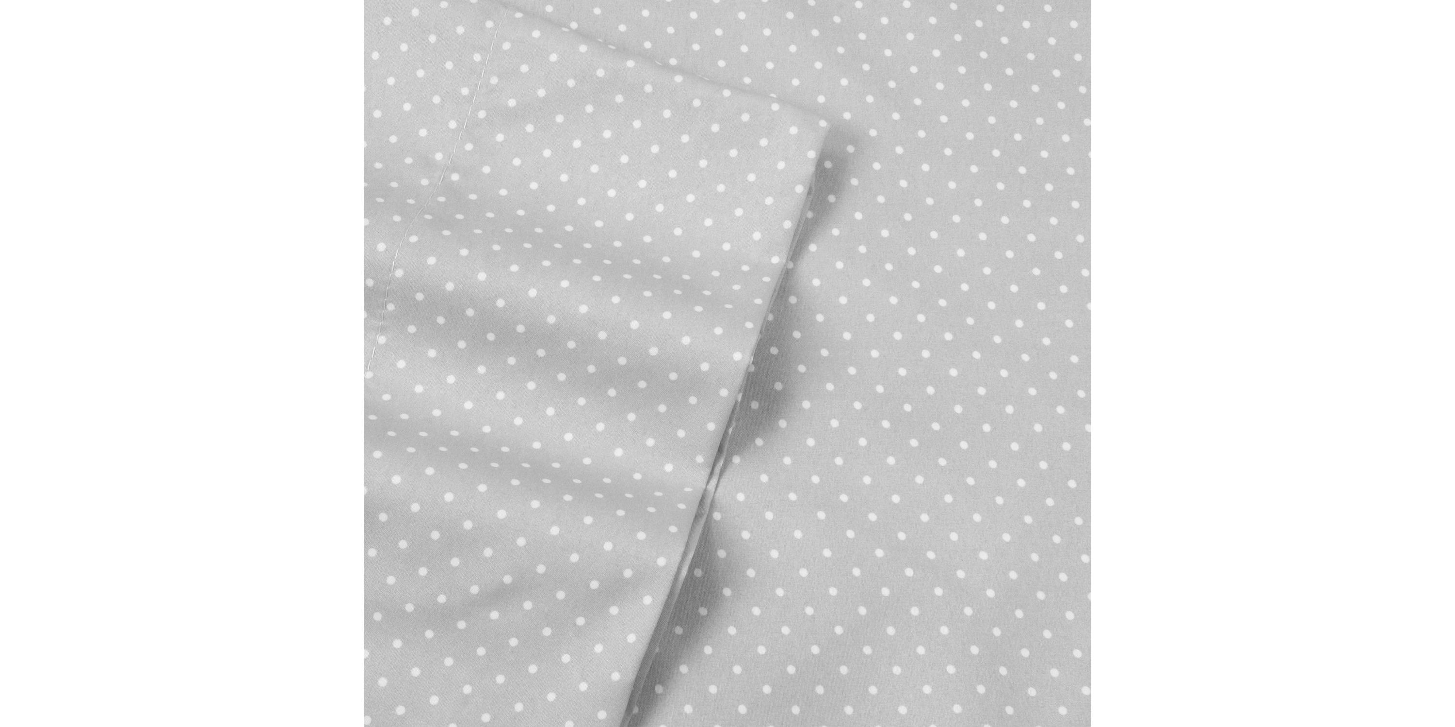 1800 Count Gray Pin Dot Print Microfiber Sheet Set