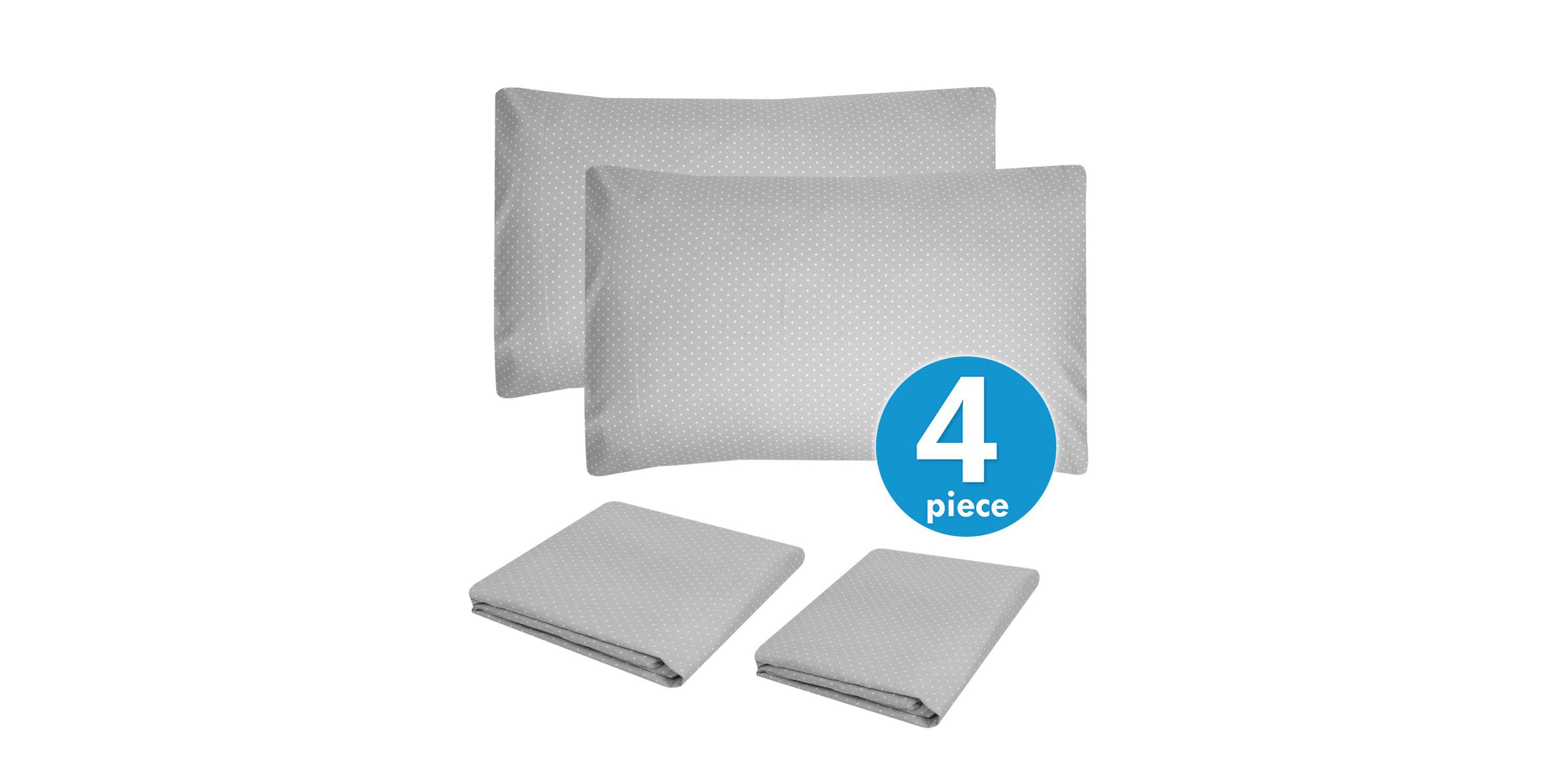 1800 Count Gray Pin Dot Print Microfiber Sheet Set