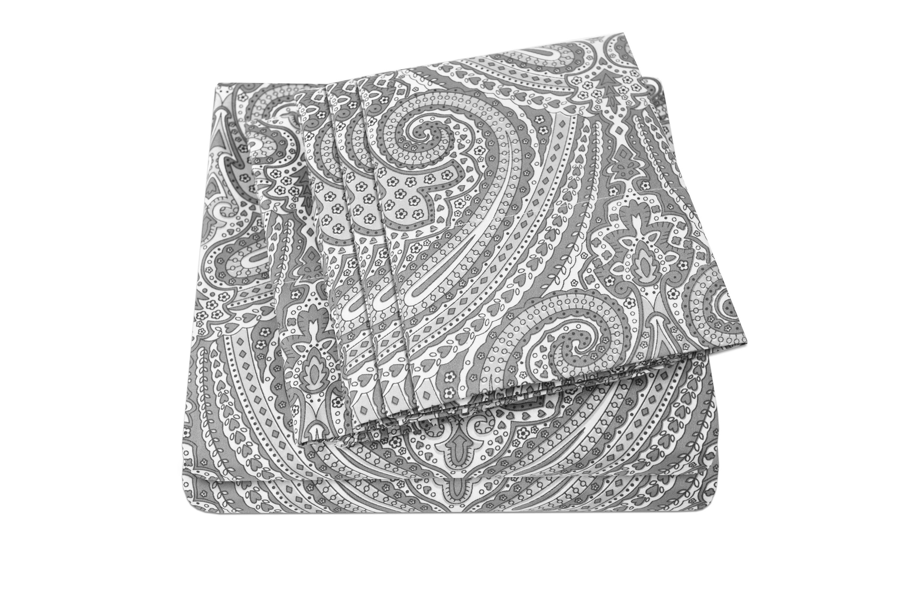 1500 Count 6 Piece Paisley Print Microfiber Sheet Set