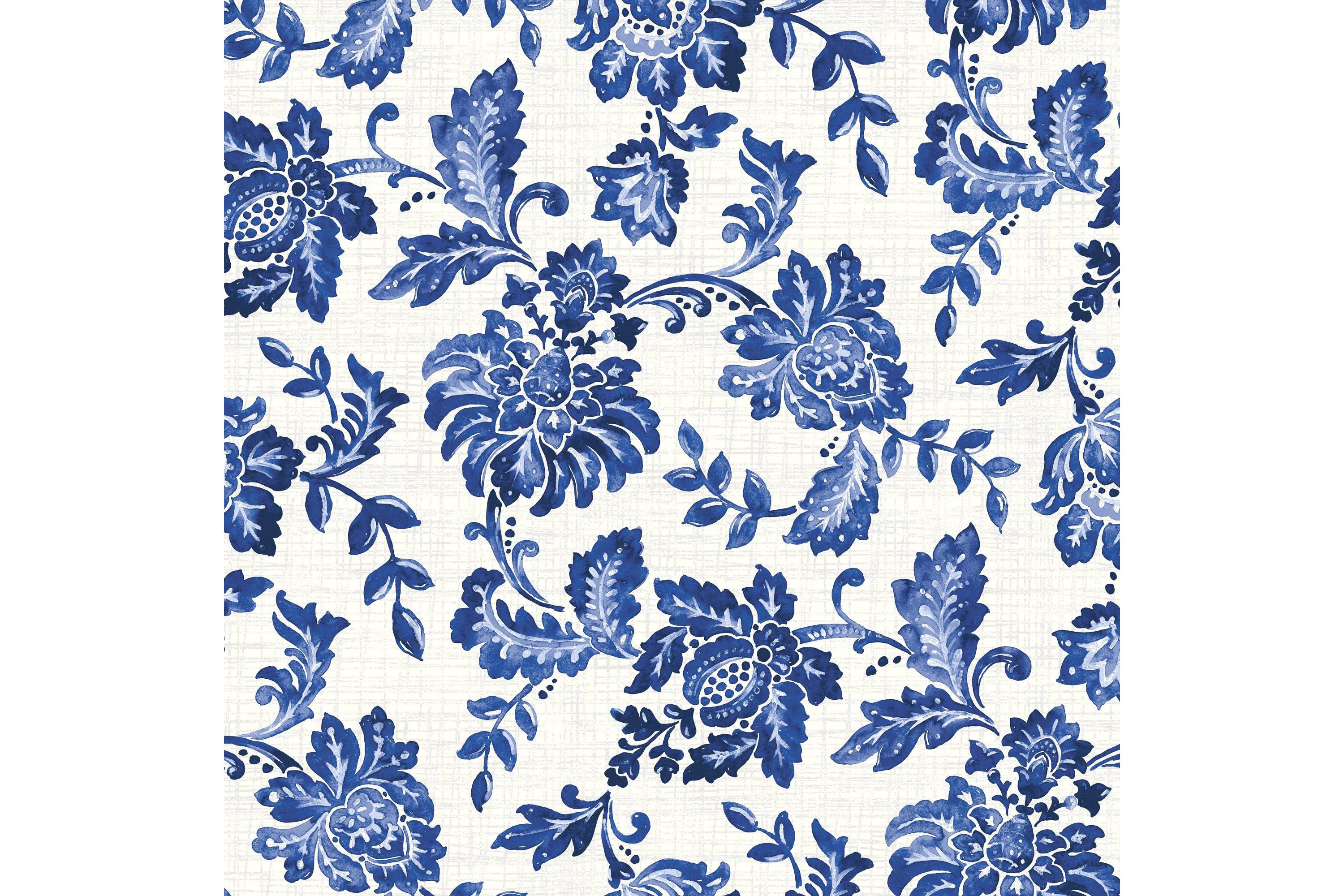 Tuscany Navy Floral Printed 4-Piece Microfiber Sheet Set