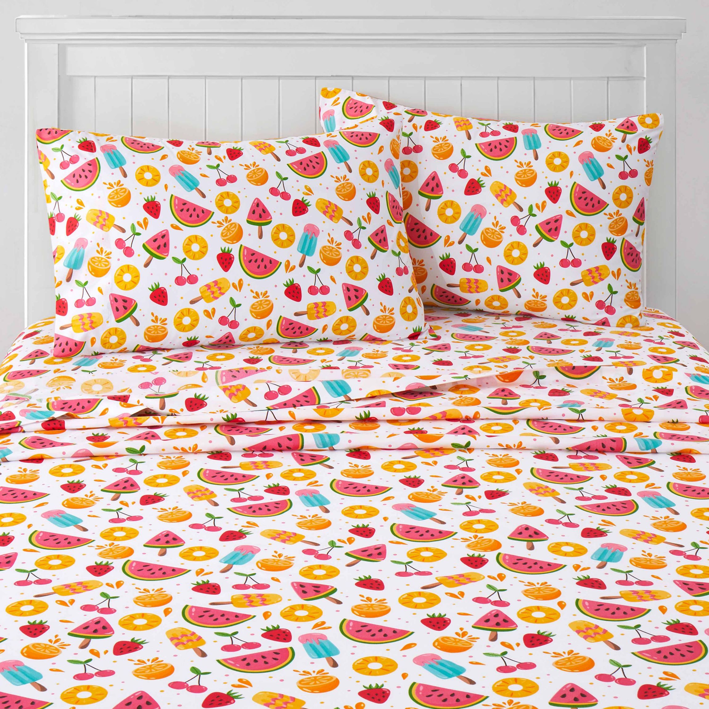 Fruity Fun Multi Color Kids Microfiber Sheet Set