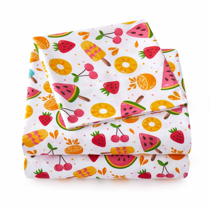 Fruity Fun Multi Color Kids Microfiber Sheet Set