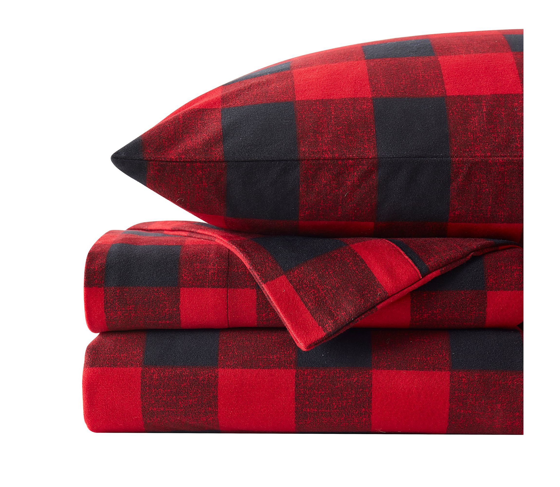 1500 Supreme Microfiber Buffalo Check Flannel Sheet Set