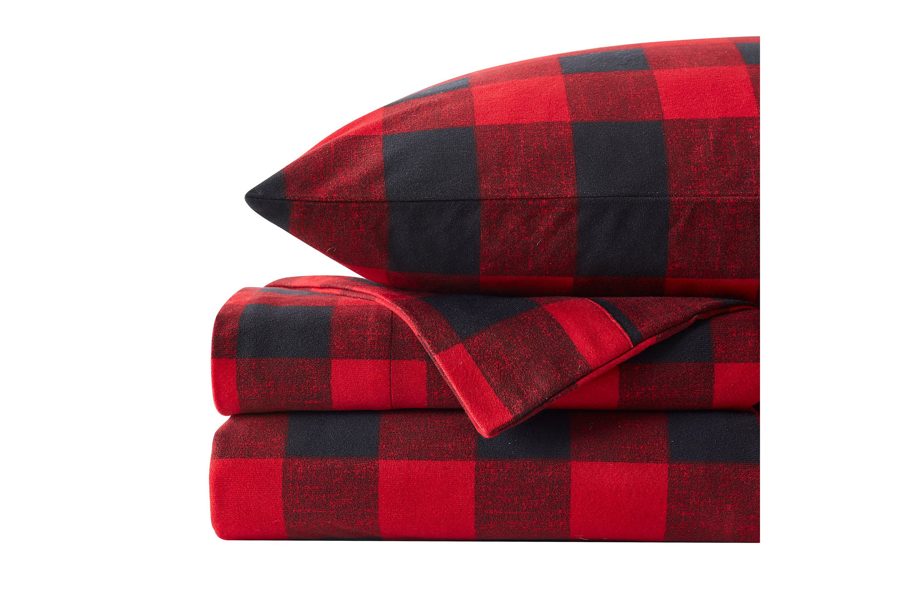 1500 Supreme Microfiber Buffalo Check Flannel Sheet Set