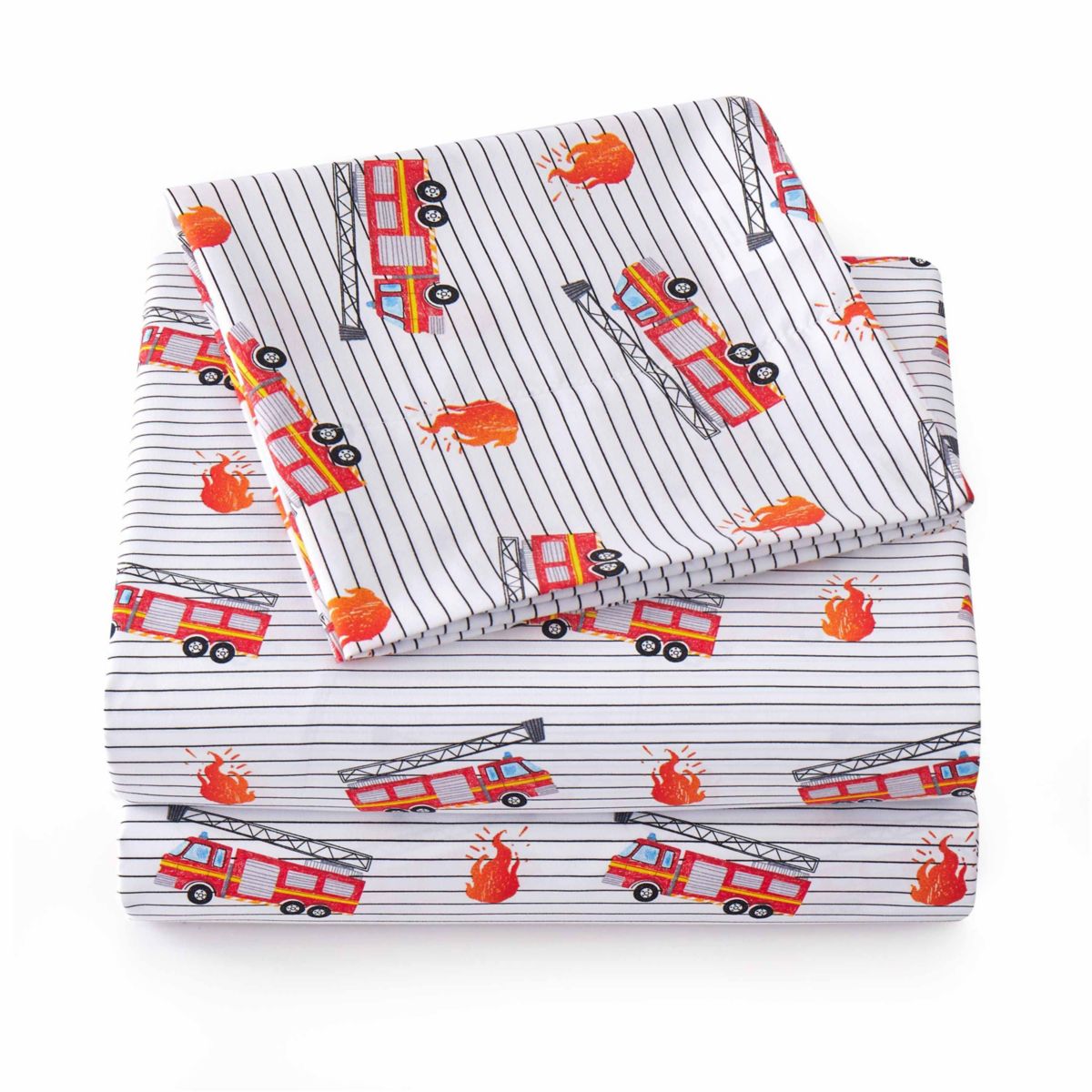 Fire Engine Truck Kids Microfiber Sheet Set