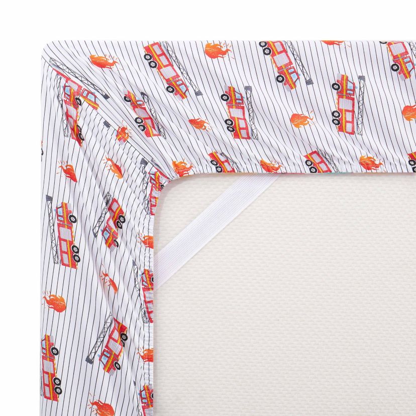 Fire Engine Truck Kids Microfiber Sheet Set