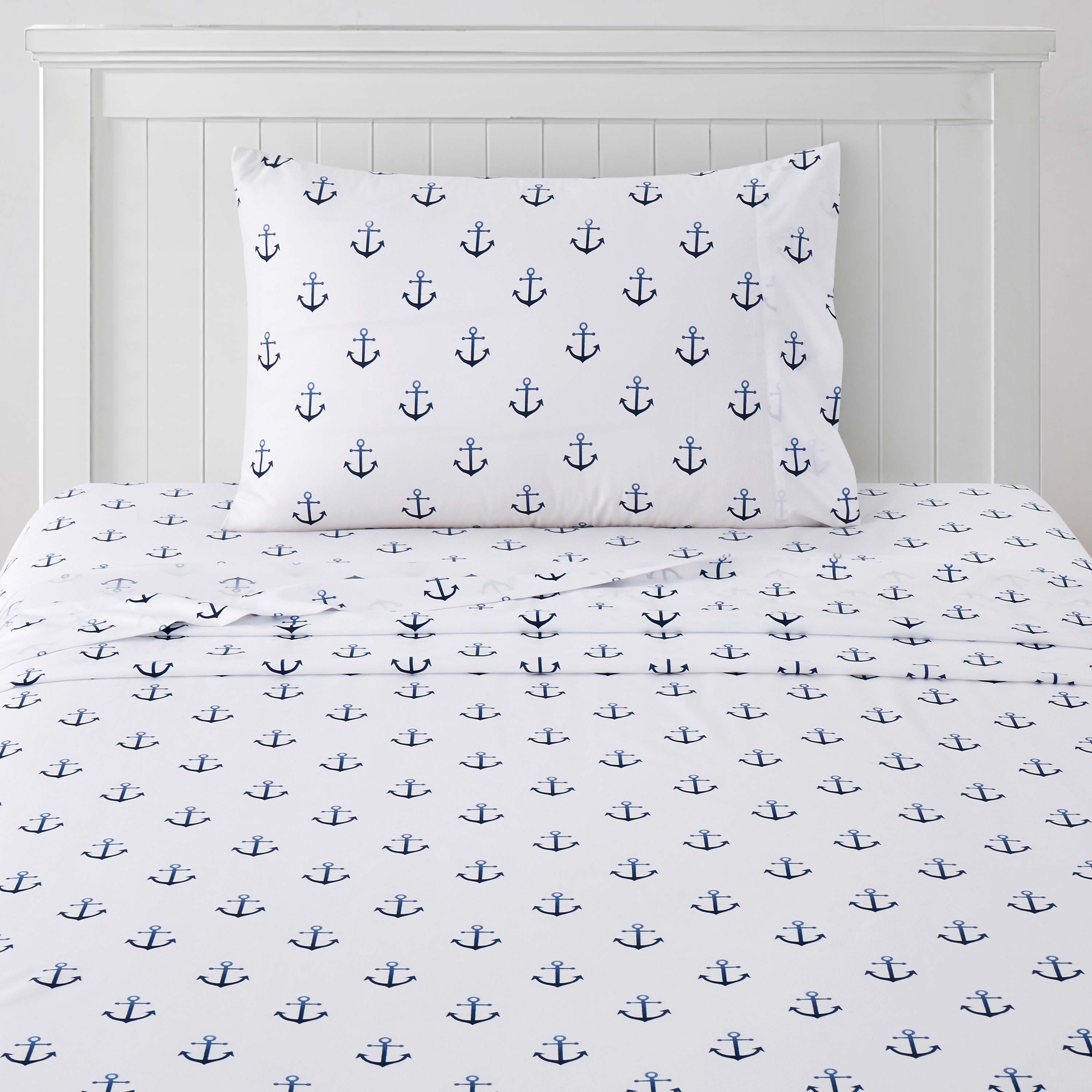 Ombre Ship Anchors Kids Microfiber Sheet Set