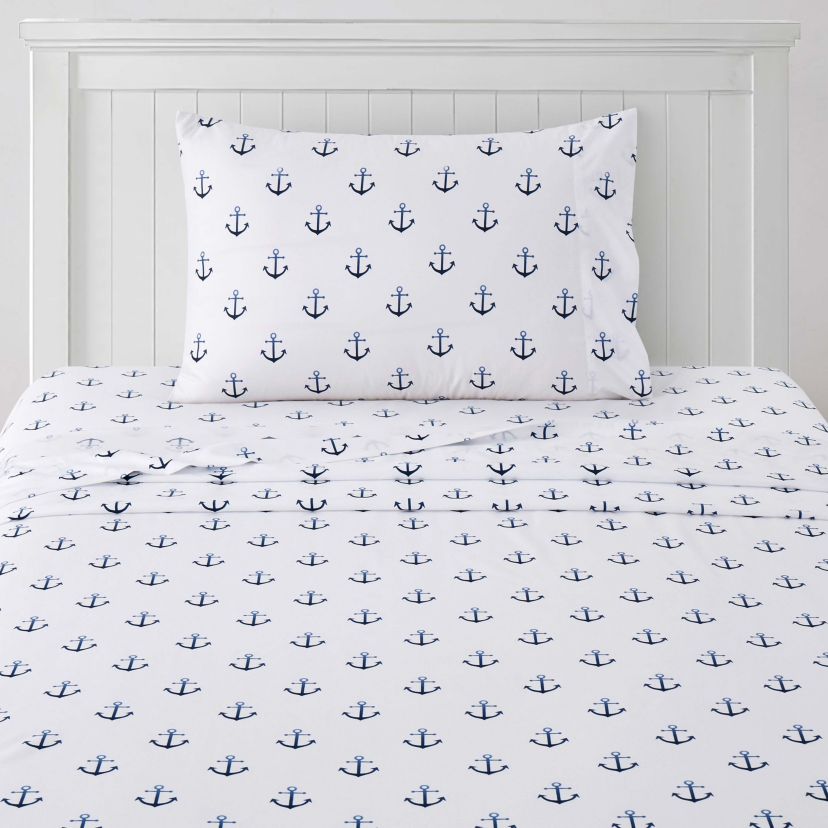 Ombre Ship Anchors Kids Microfiber Sheet Set