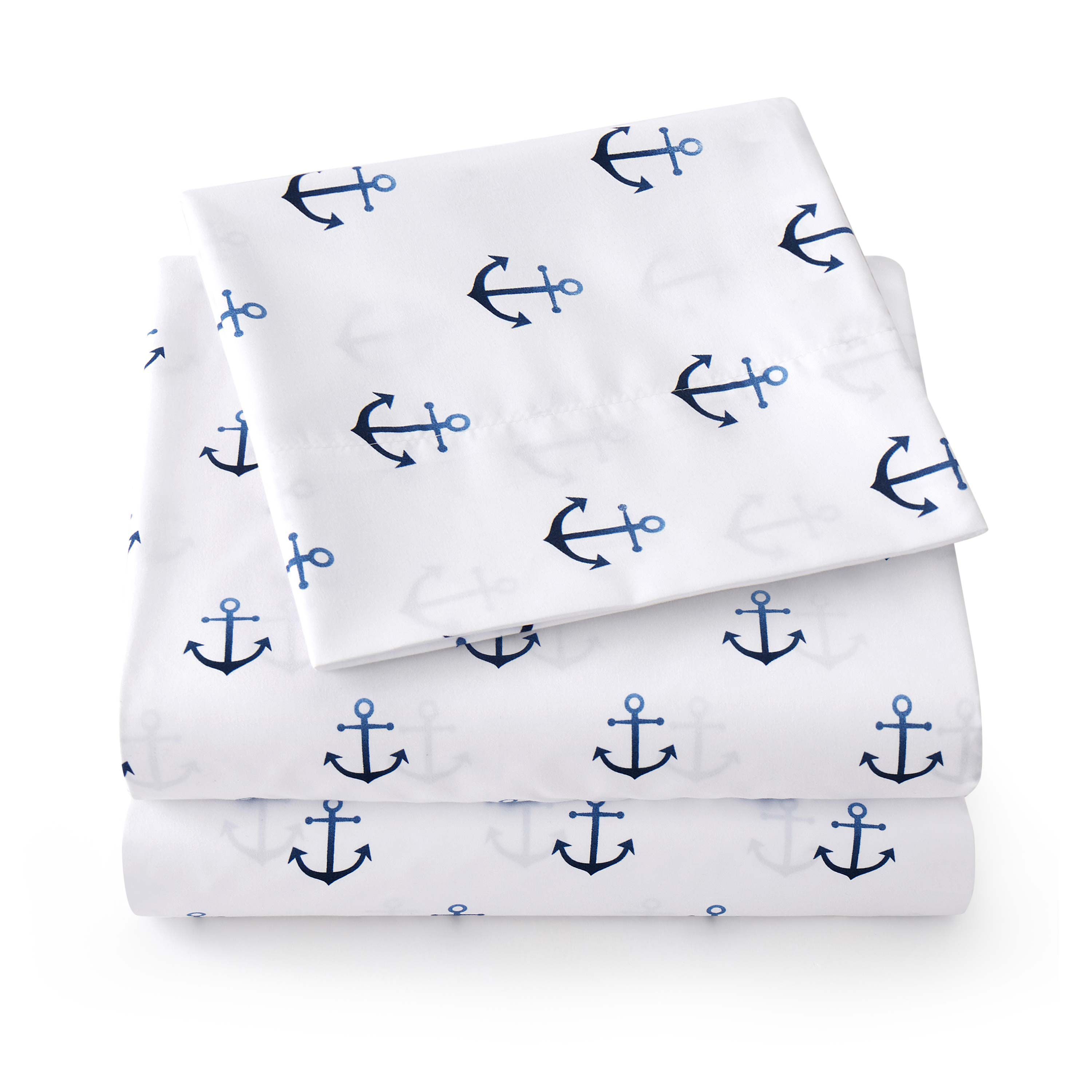 Ombre Ship Anchors Kids Microfiber Sheet Set