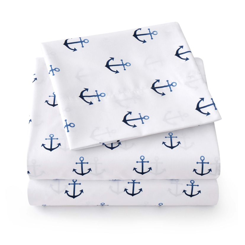 Ombre Ship Anchors Kids Microfiber Sheet Set