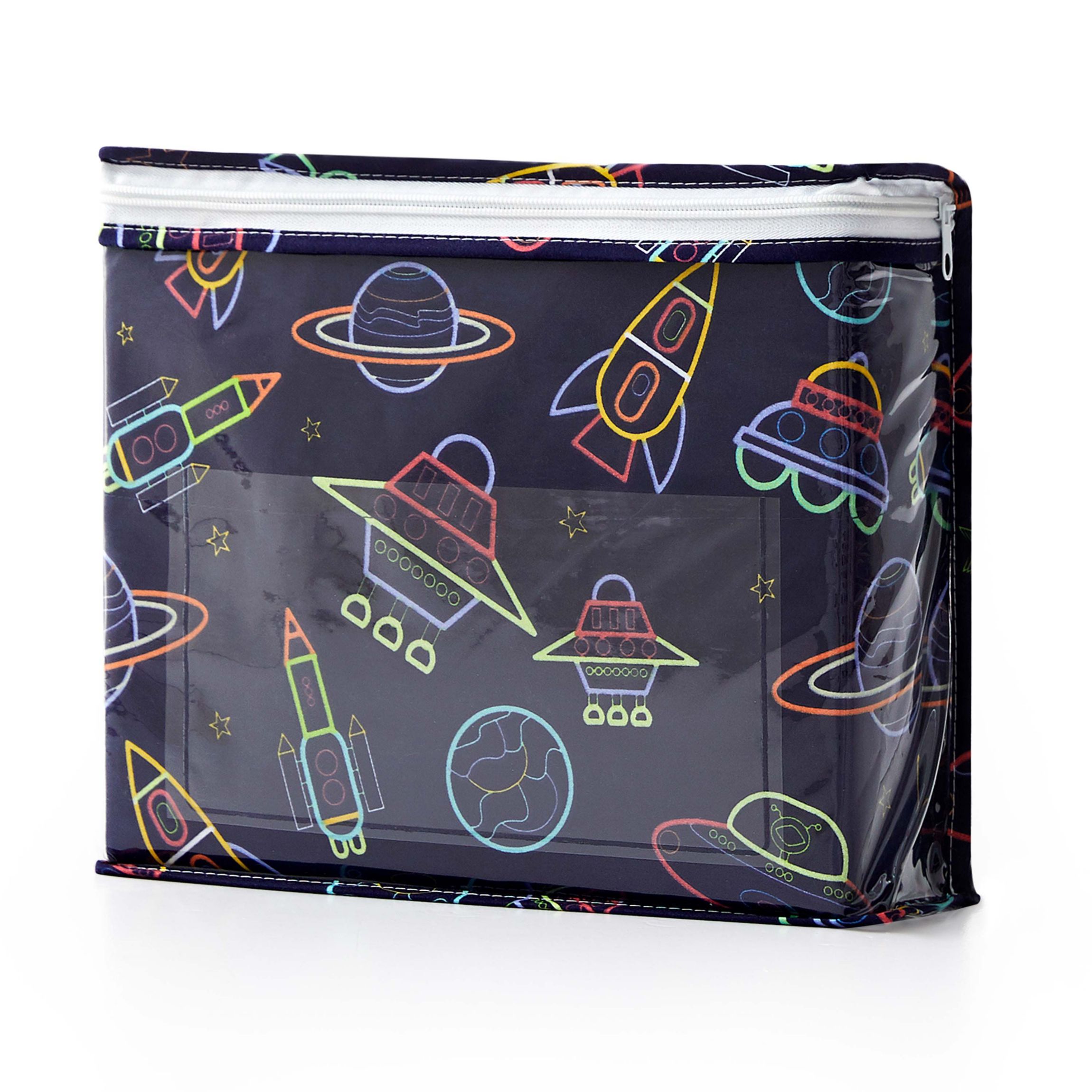 Neon Space Ships Kids Microfiber Sheet Set