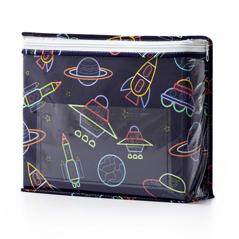 Neon Space Ships Kids Microfiber Sheet Set