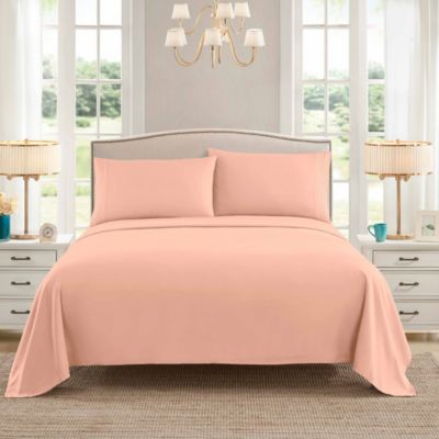 Sweet Home Collection 1800 Series 4 Piece Deep Pocket Bed Sheet Set, Peach, Short Queen/RV -  0842491161972