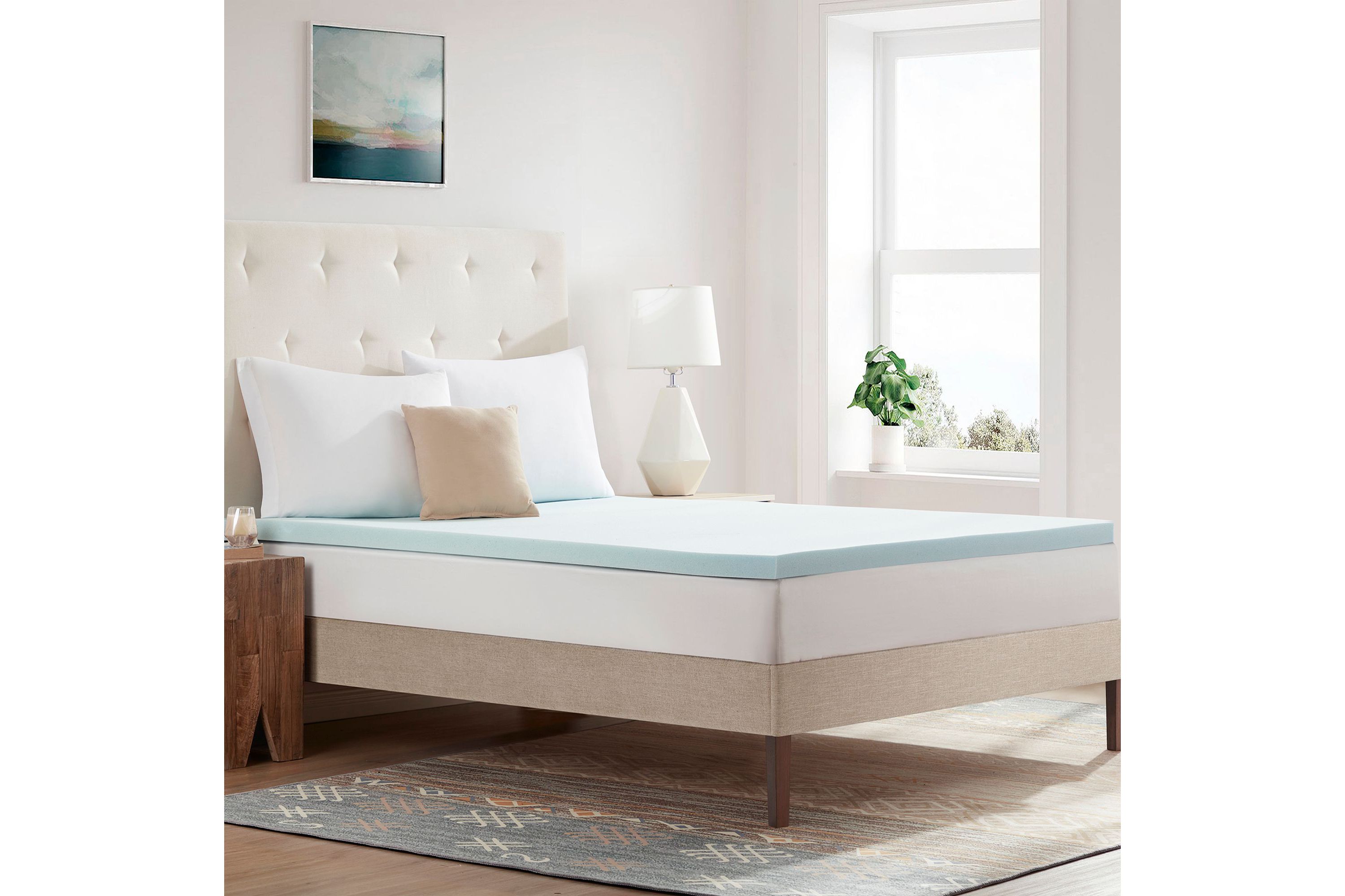 Blue Gel Memory Foam 2" Thick Mattress Topper