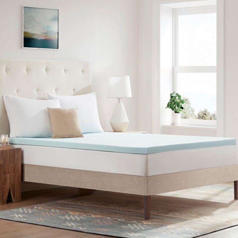Blue Gel Memory Foam 2" Thick Mattress Topper