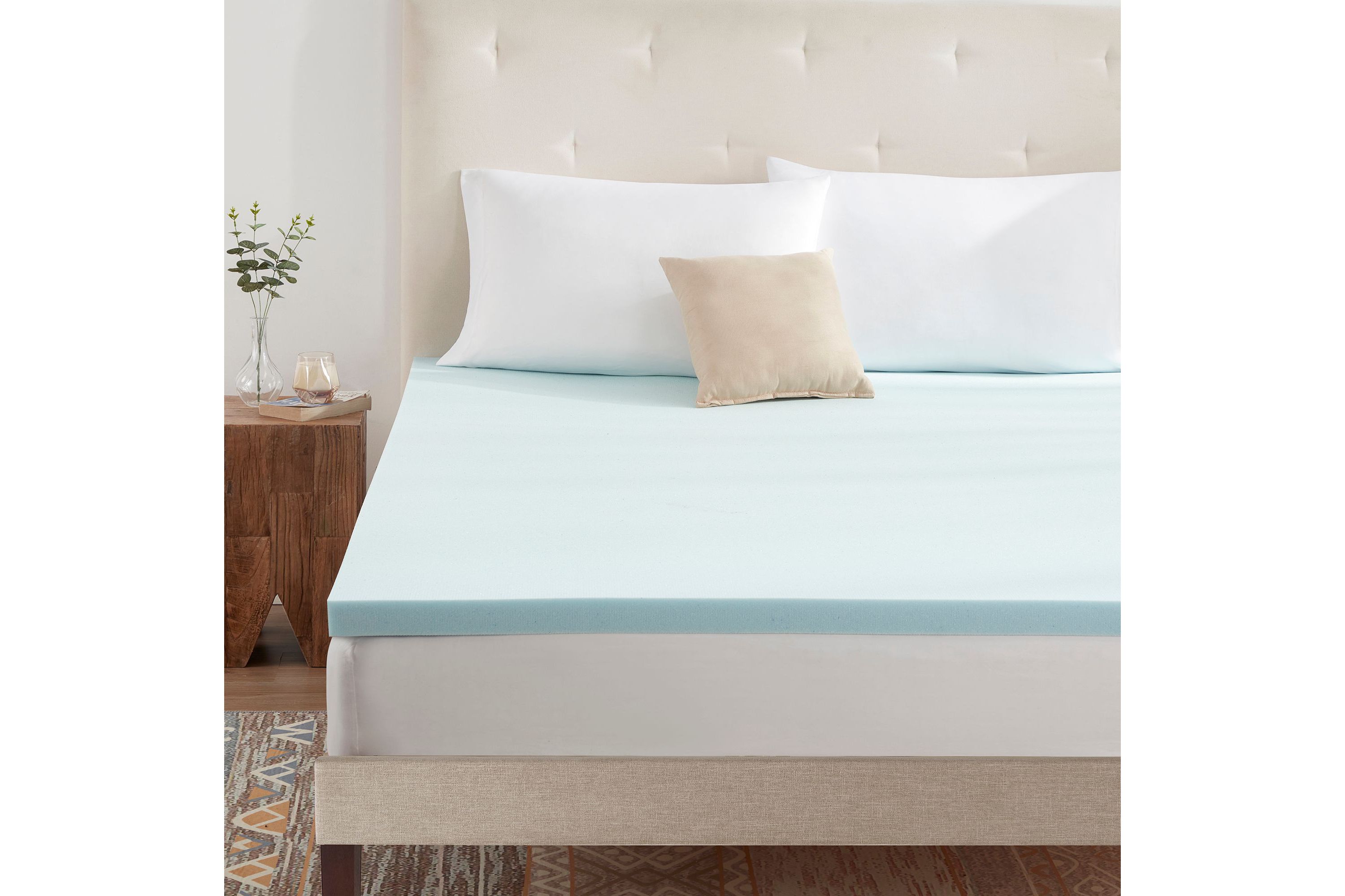 Blue Gel Memory Foam 2" Thick Mattress Topper