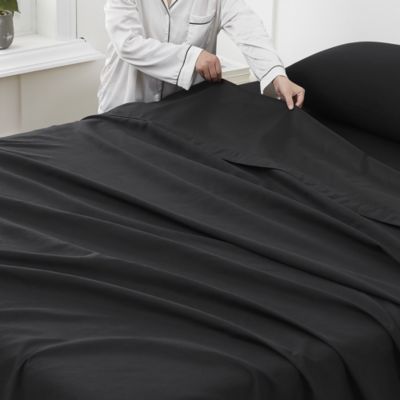 Sweet Home Collection 1500 Supreme Flat/Top Sheet, Black, Full