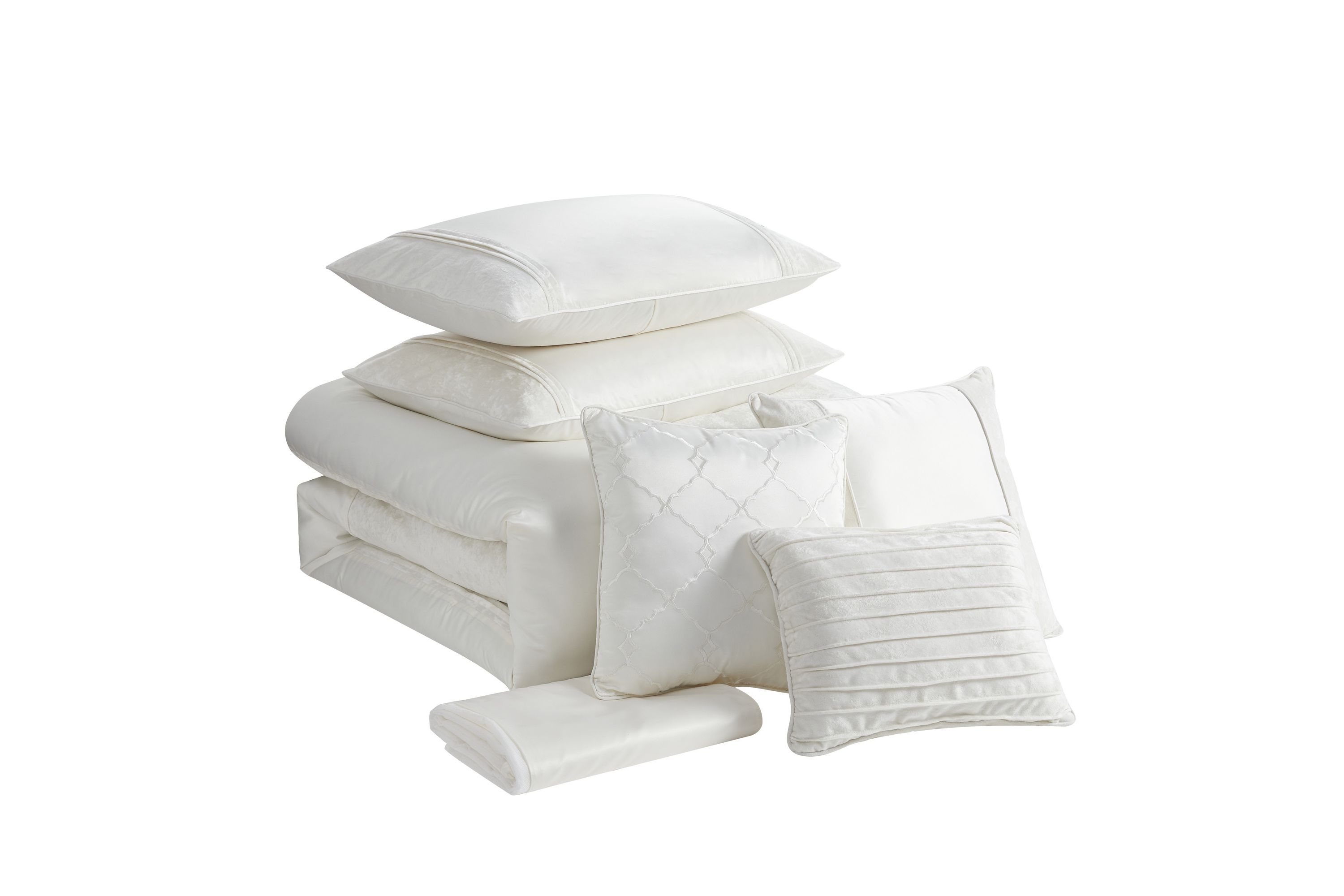 Sweet Home Collection Luna 7 Piece Crushed Velvet Comforter Set