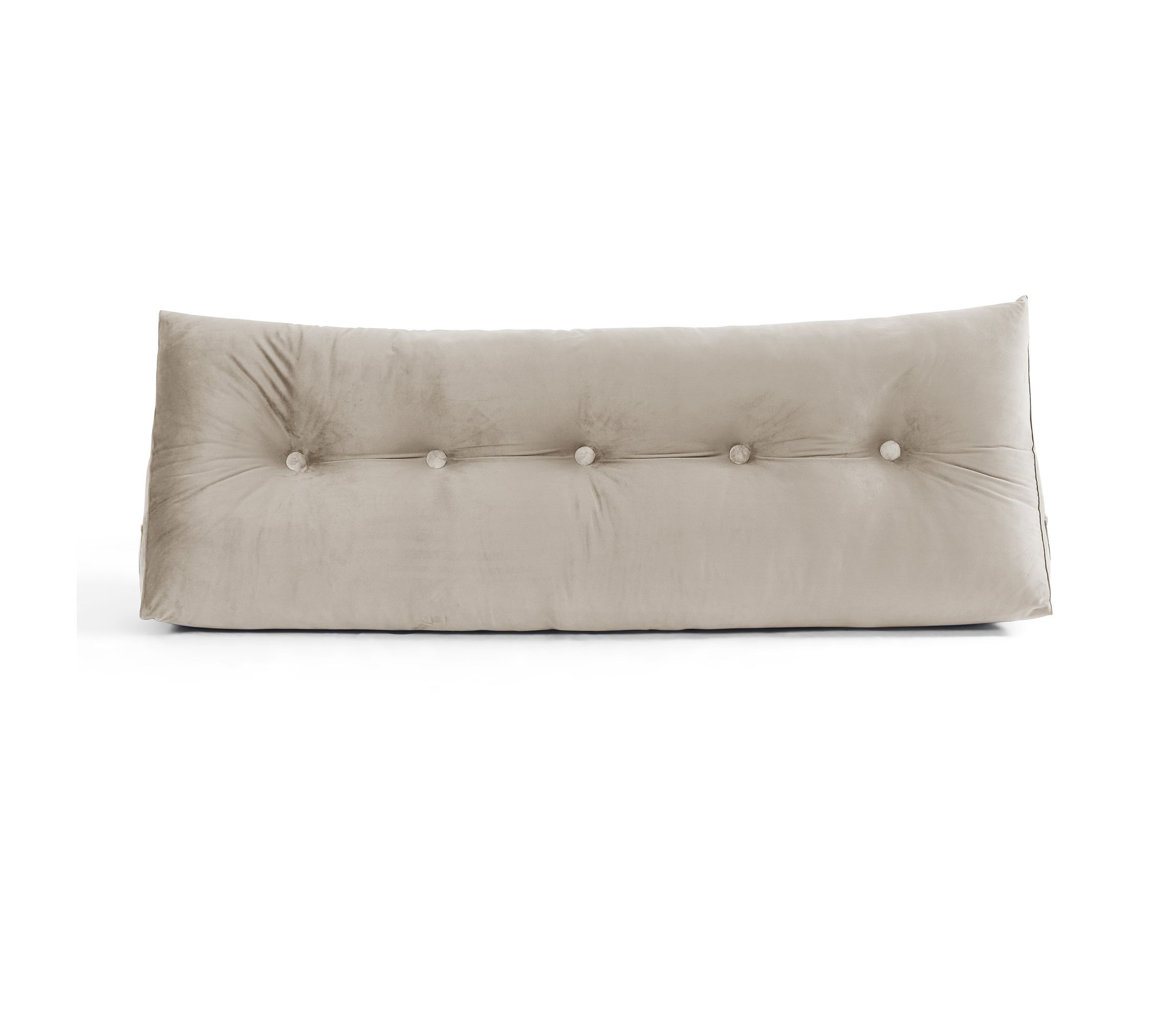 Triangle Headboard Wedge Bed Velvet Cushion with Side Pockets