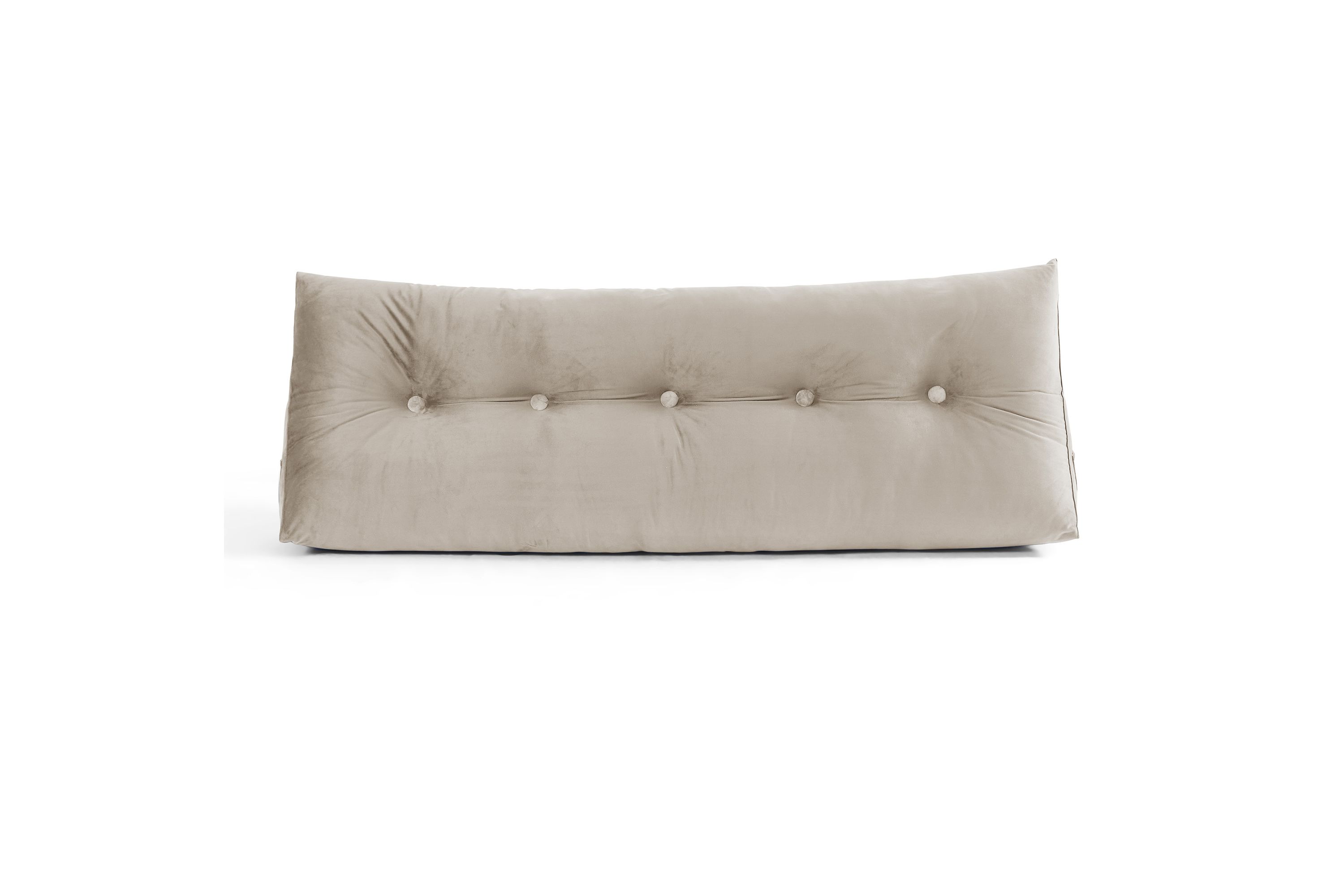 Triangle Headboard Wedge Bed Velvet Cushion with Side Pockets