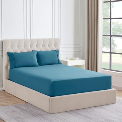 Sweet Home Collection 1500 Supreme Collection Microfiber Flannel Fitted Sheet, Teal