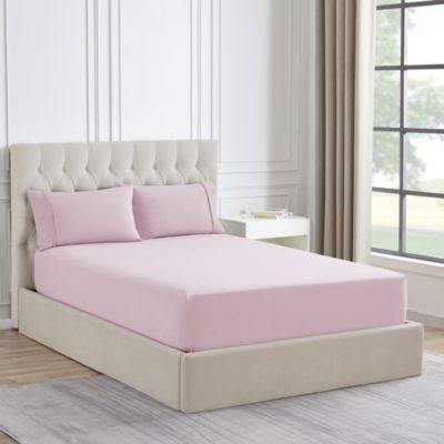 Sweet Home Collection 1500 Supreme Collection Microfiber Flannel Fitted Sheet, Pink, Twin