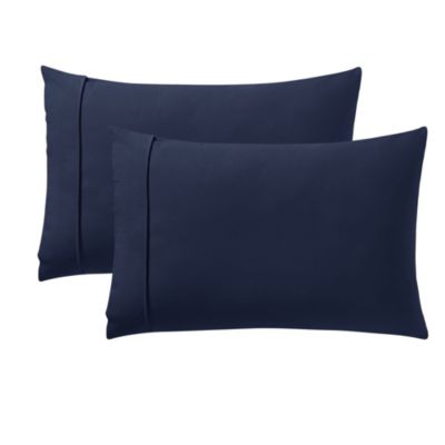 Sweet Home Collection 1500 Supreme Collection Microfiber Flannel Pillowcase Set of 2, Navy Blue, Standard