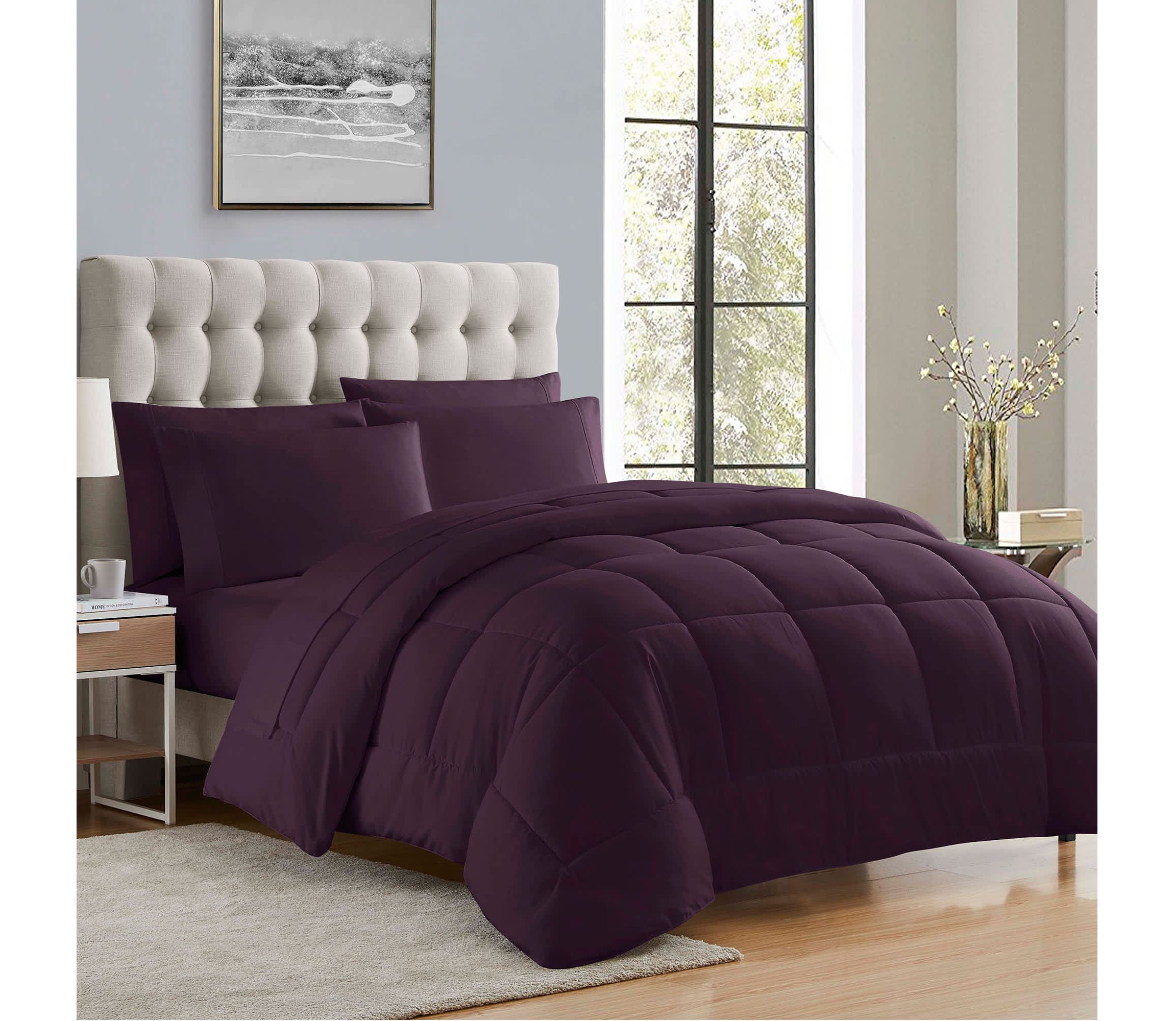 7 Piece Bed-In-A-Bag Down Alternative Comforter & Sheet Set RV Short Queen