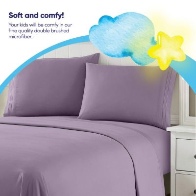 Sweet Home Collection Kids Solid 4 Piece Sheet Set, Ultra Soft 1800 Series, Double Brushed Microfiber, Twin XL