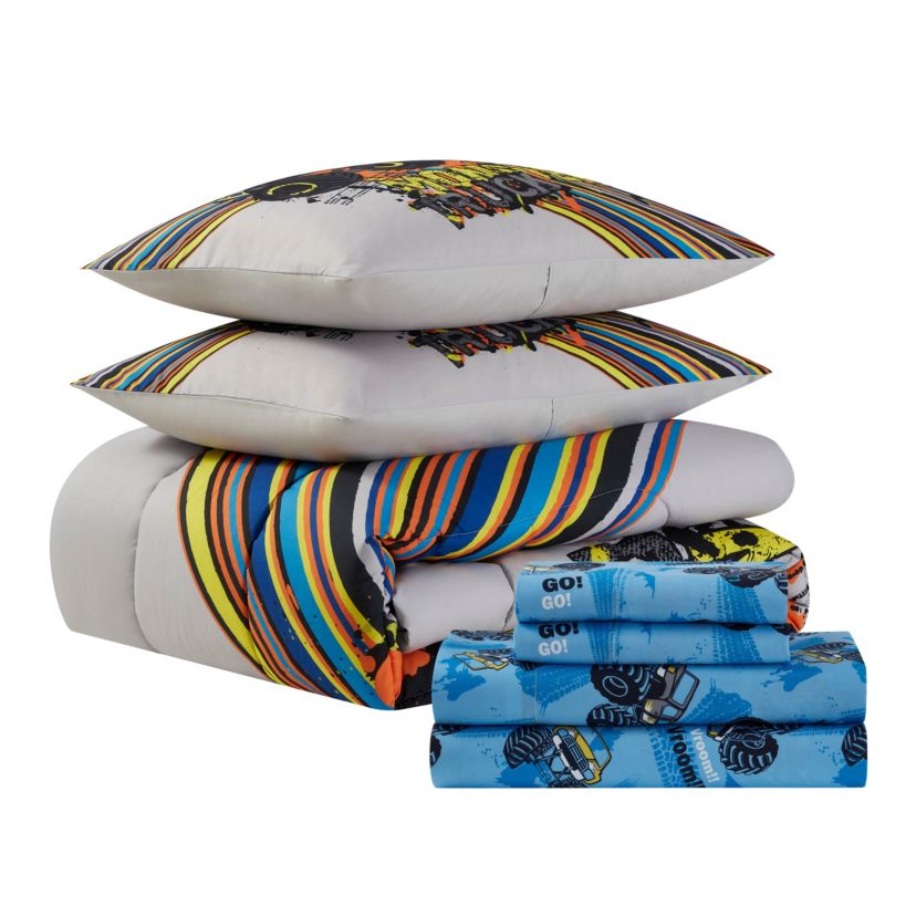Monster Truck Kids Printed Bedding Set Includes Sheet Set