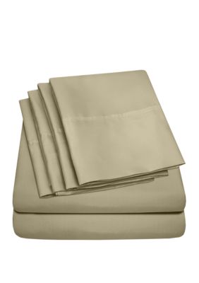 Sweet Home Collection 1500 Series 6 Piece Sheet Set, Sage, Full
