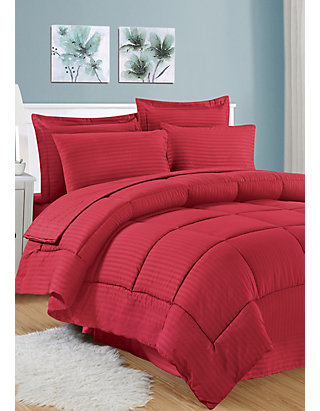 Sheet Se Sweet Home Collection 8 Piece Bed In A Bag with Dobby Stripe Comforter 