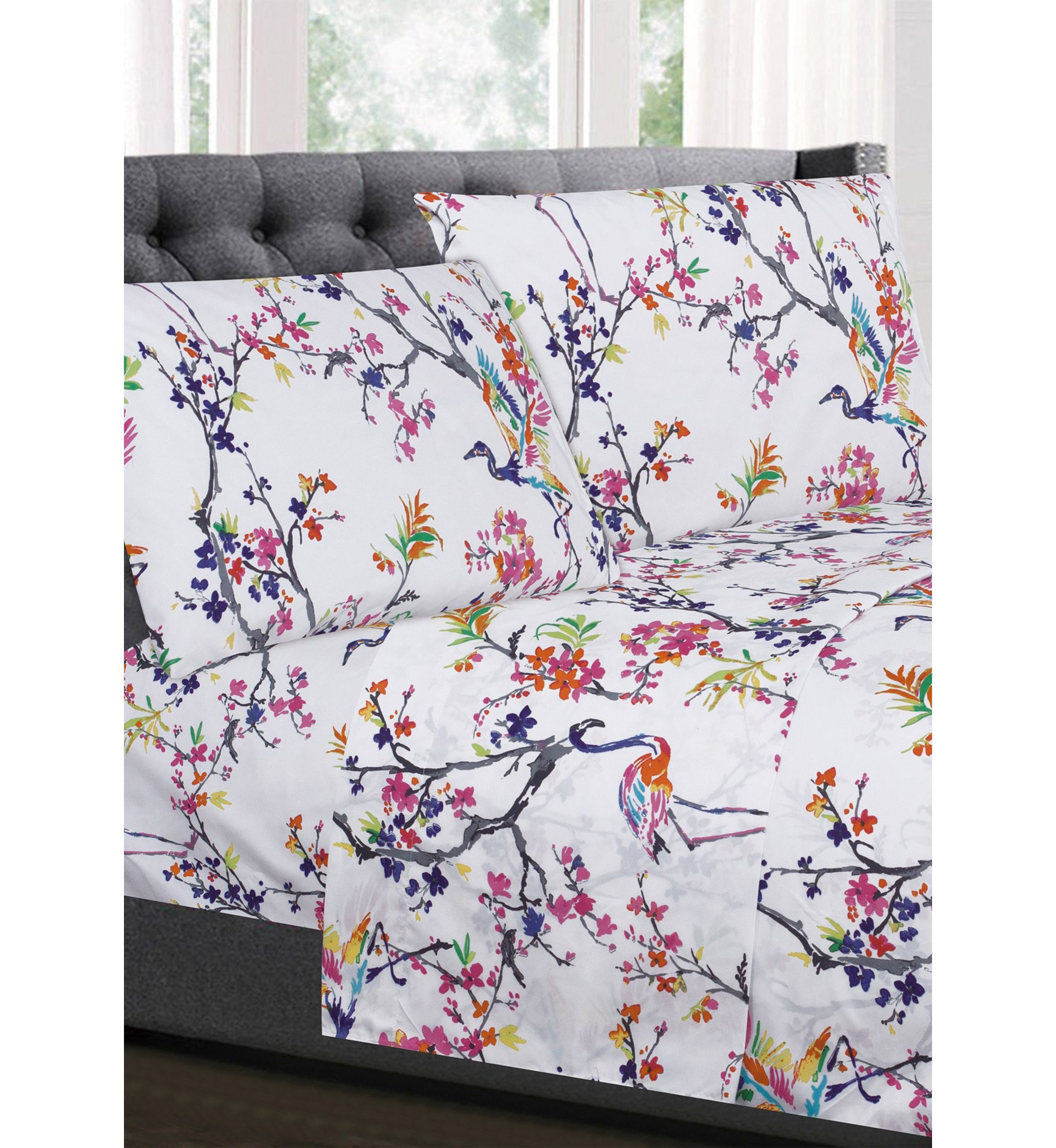Botanical Pastel Floral Pattern 1500 Supreme Collection Sheet Set