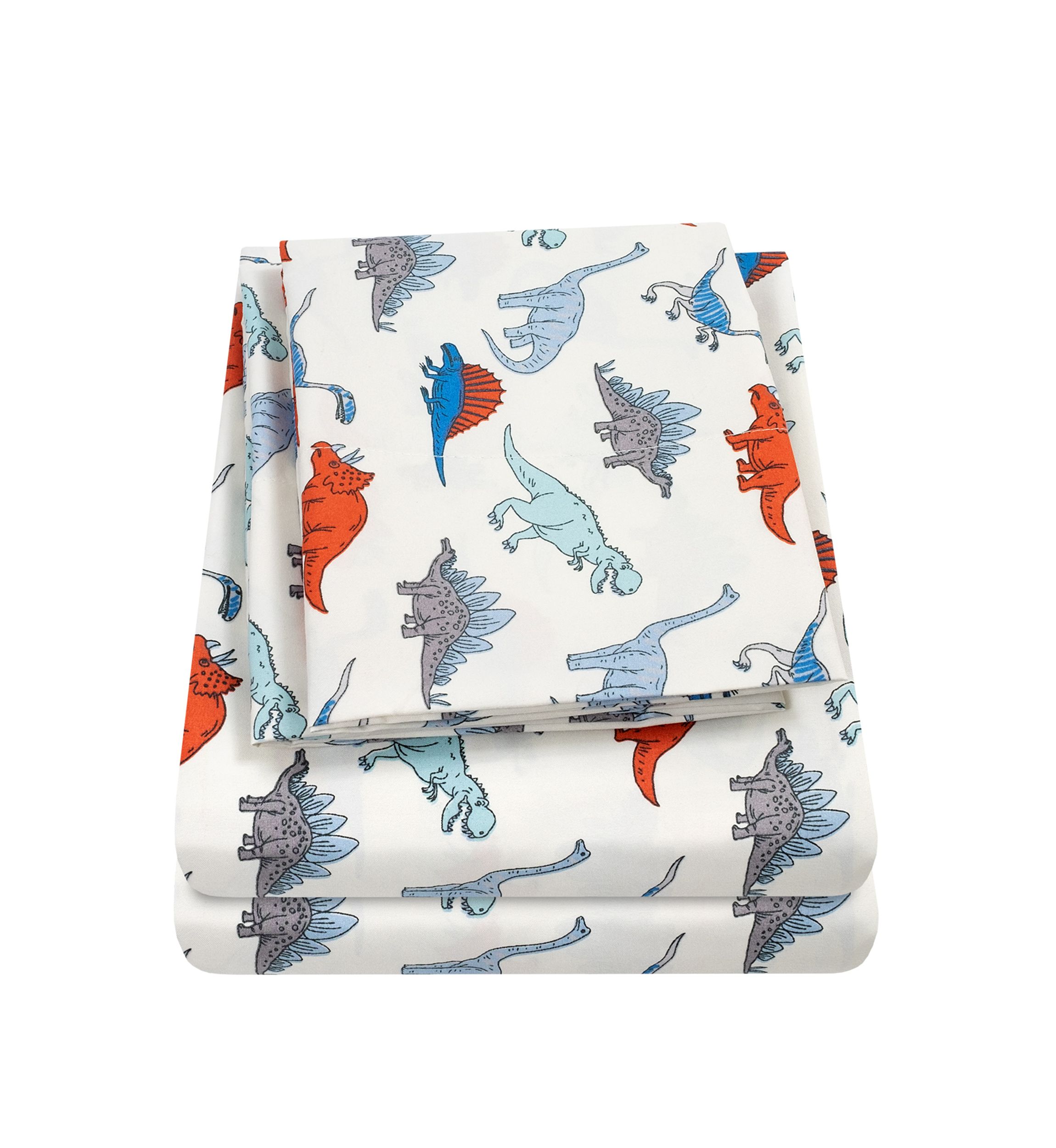 Dinosaurs Kids Boys Sheet Set Red-Blue