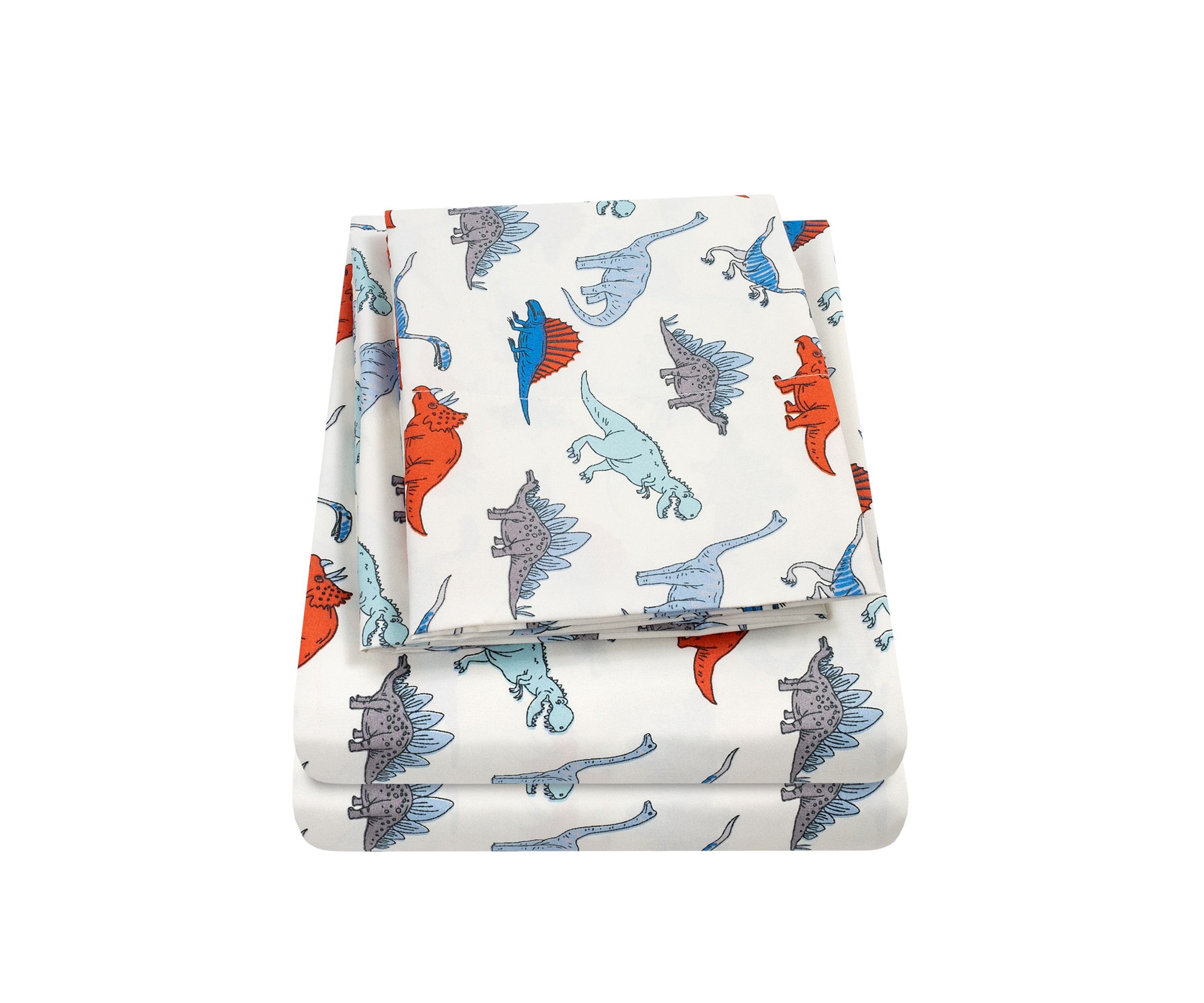 Dinosaurs Kids Boys Sheet Set Red-Blue