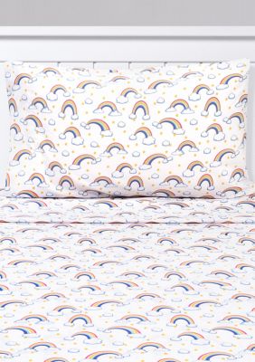 Sweet Home Collection Rainbows, Clouds & Stars Kids Sheet Set