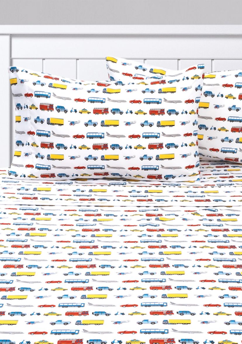 Transportation Cars, Trucks, Planes Buses Kids Sheet Set