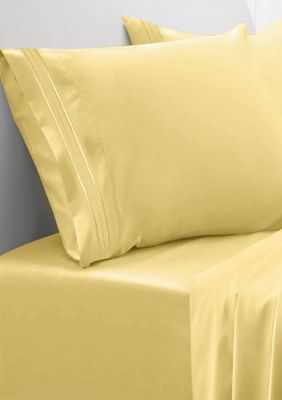 Sweet Home Collection 1800 Series 4 Piece Deep Pocket Bed Sheet Set, Yellow, Short Queen/RV -  0842491126421