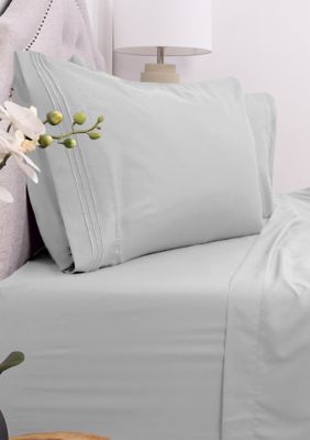 Sweet Home Collection 1800 Series 4 Piece Deep Pocket Bed Sheet Set, Silver, Short Queen/RV -  0842491126445