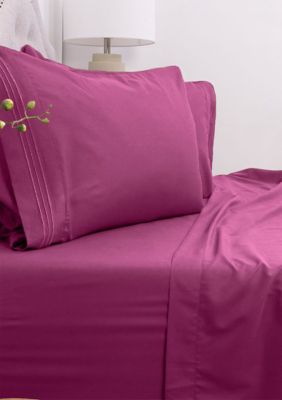 NAUTICA 100% Premium Cotton King Bedsheet With 2 Pillow Covers -3pc set  (pacific coast) stripe-dk.purple/multi – Bianca Home