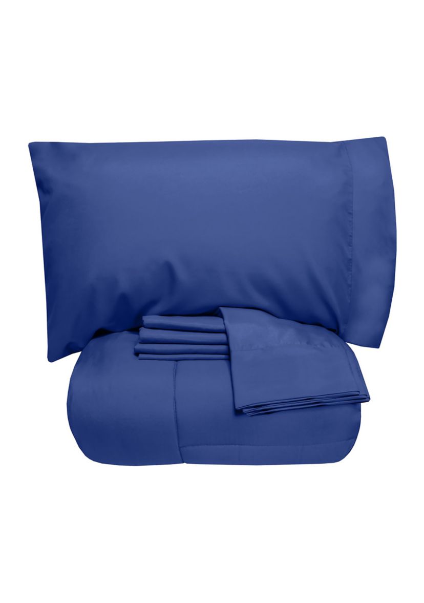 Bed-In-A-Bag Down Alternative Comforter & Sheet Set 7 Piece