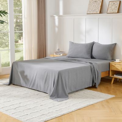 Sweet Home Collection 4 Piece Sheet Set, Ultra Soft 1800 Series, Double Brushed Microfiber, Grey, Full