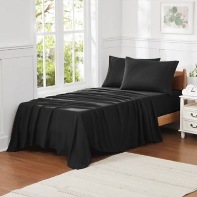 Sweet Home Collection 6 Piece Sheet Set, Ultra Soft 1800 Series, Double Brushed Microfiber, Black, Twin Long