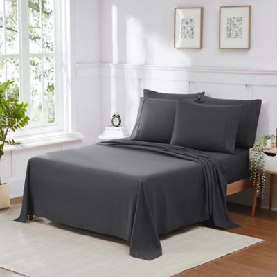 Sweet Home Collection 6 Piece Sheet Set, Ultra Soft 1800 Series, Double Brushed Microfiber, Grey, Twin