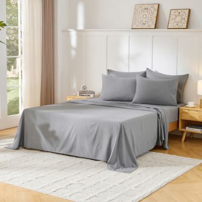 Sweet Home Collection 6 Piece Sheet Set, Ultra Soft 1800 Series, Double Brushed Microfiber, Grey, Twin/Twin XL