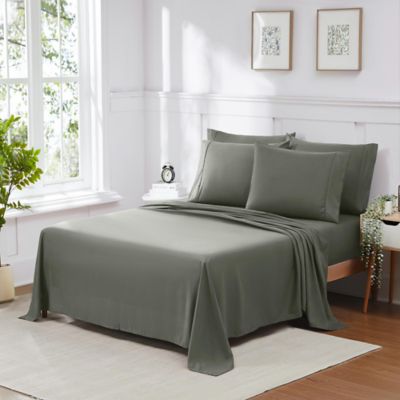 Sweet Home Collection 6 Piece Sheet Set, Ultra Soft 1800 Series, Double Brushed Microfiber, Grey, Twin Long