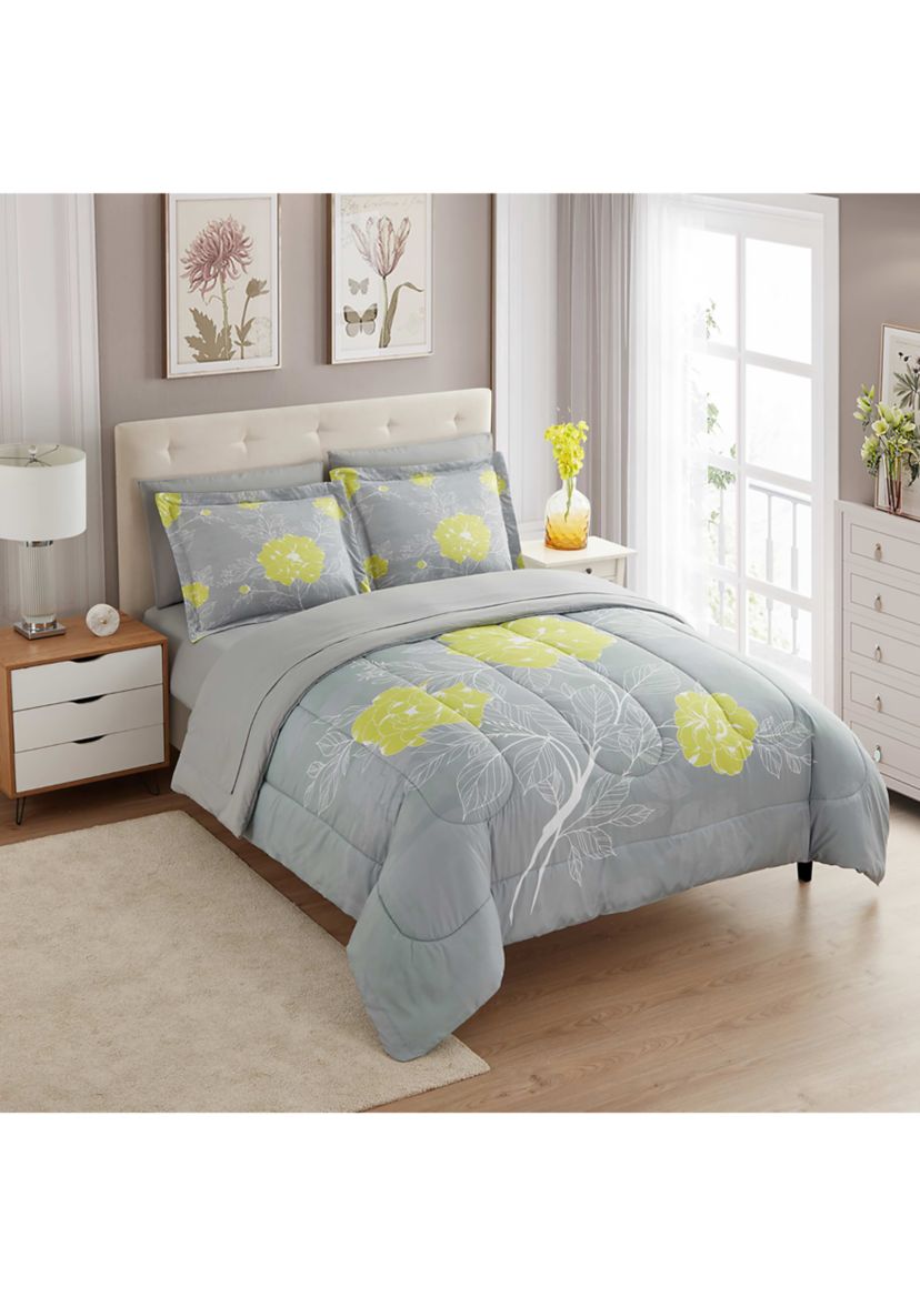 7 Piece Florence Bed in a Bag Comforter, Sham & Sheet Set