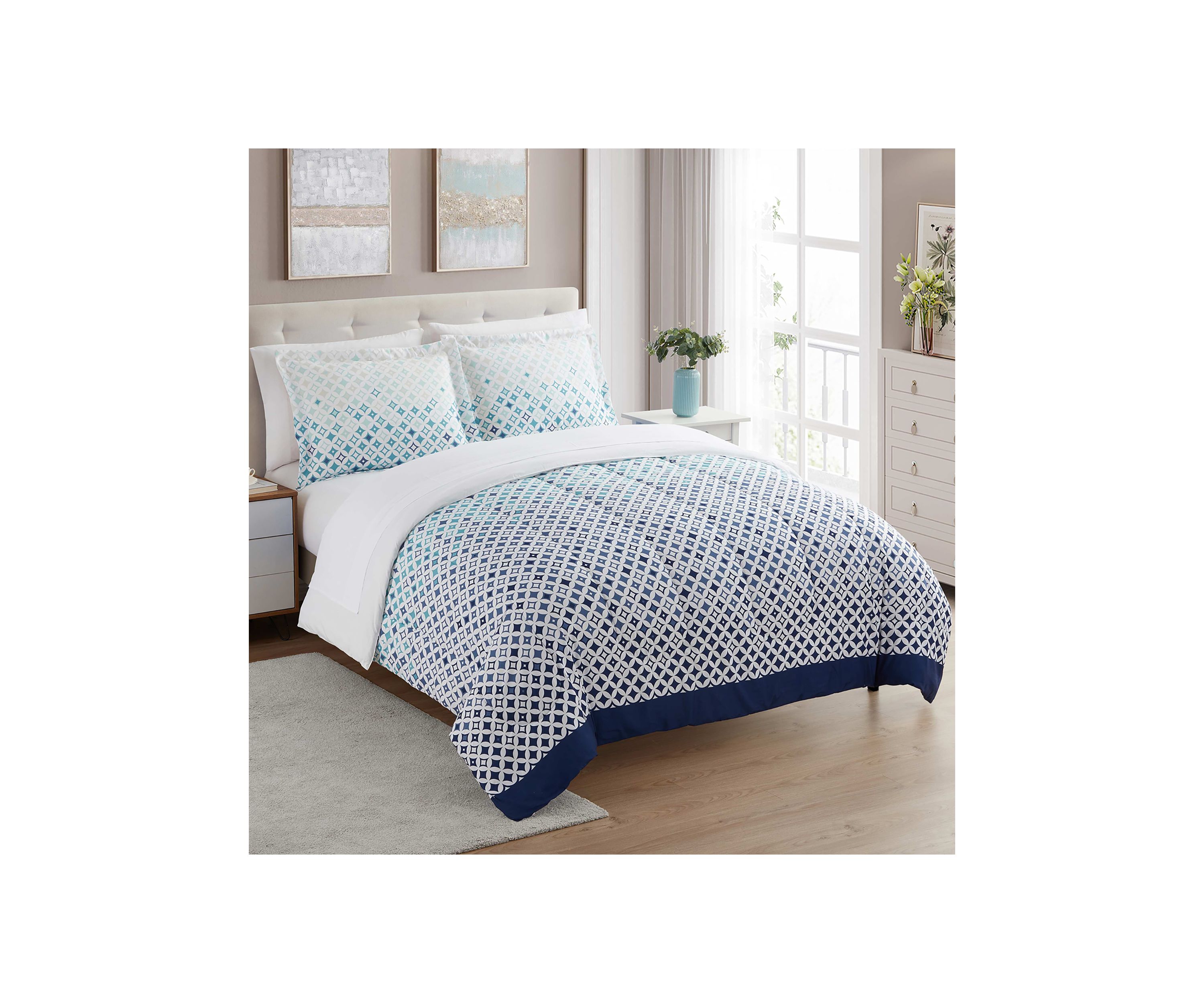 7 Piece Genova Bed in a Bag Comforter, Sham & Sheet Set