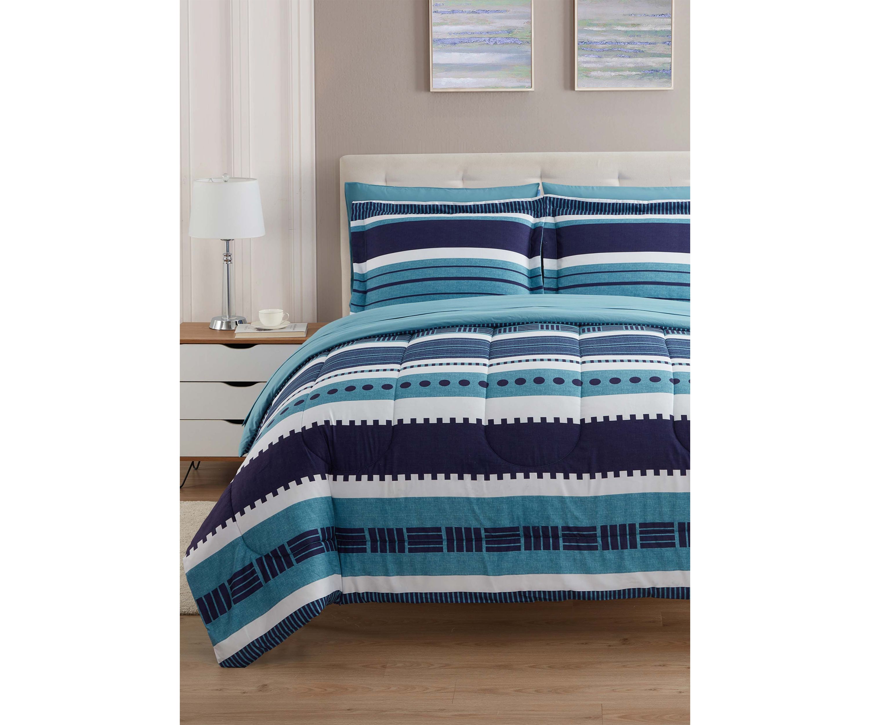 7 Piece Marino Bed in a Bag Comforter, Sham & Sheet Set