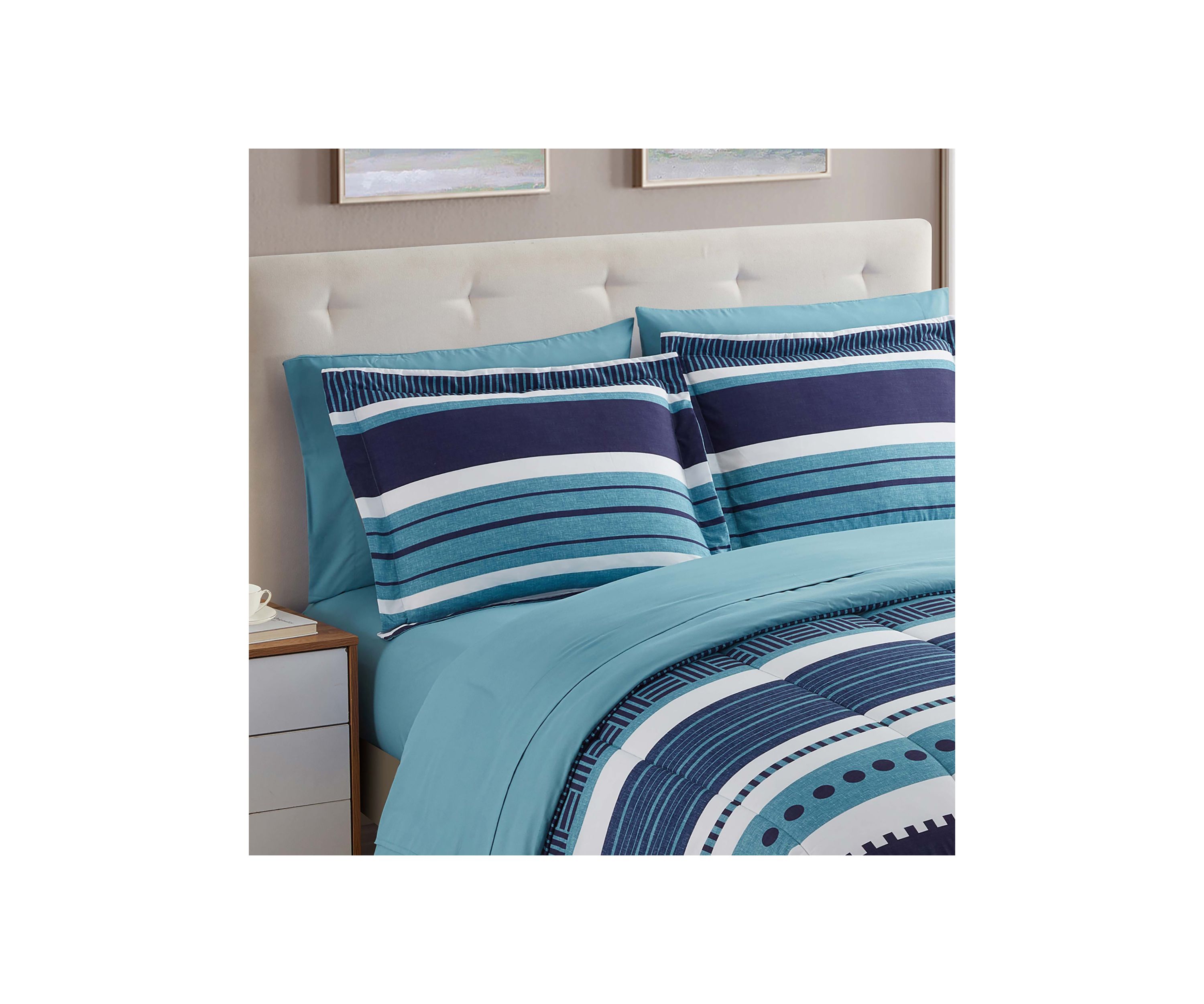 7 Piece Marino Bed in a Bag Comforter, Sham & Sheet Set